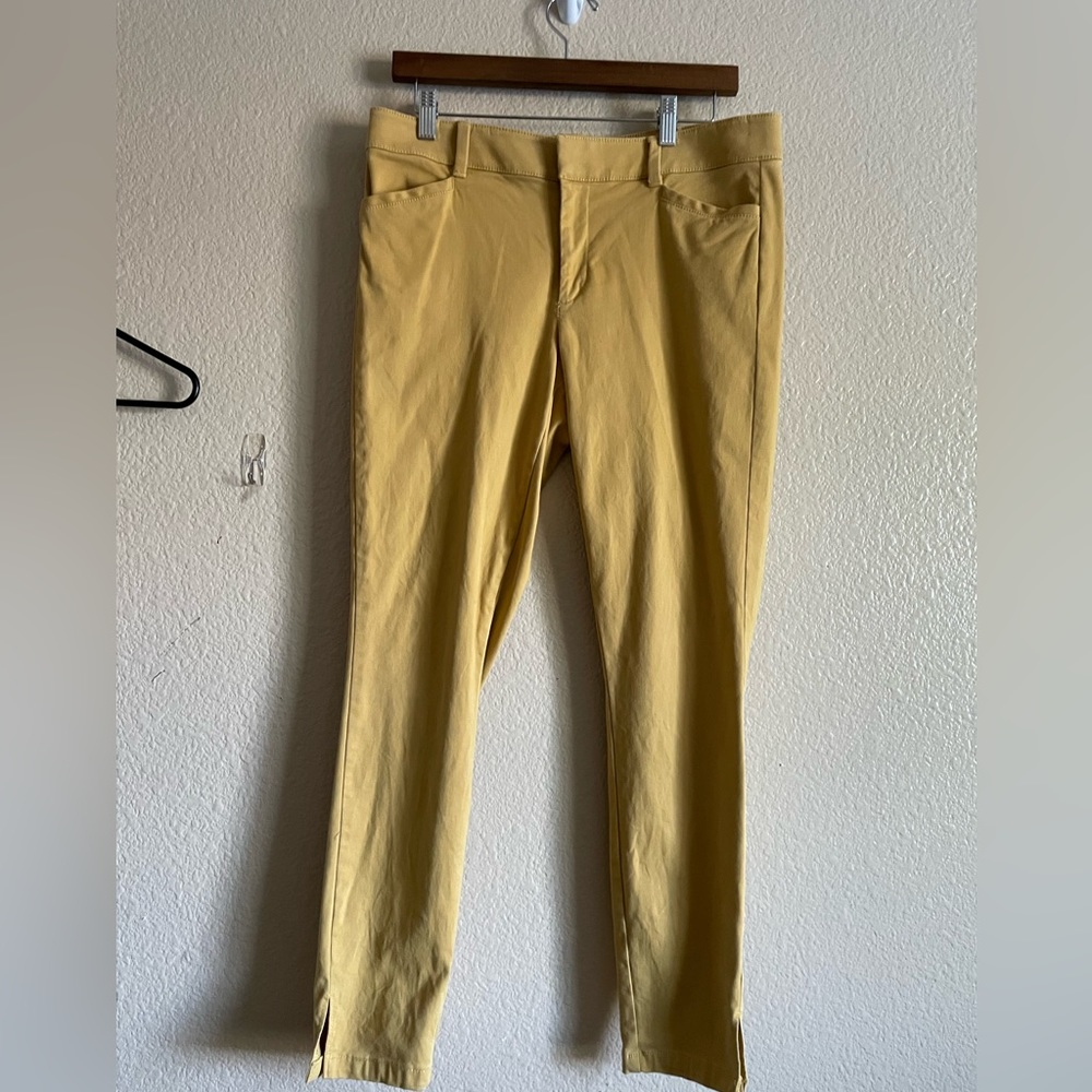 LOFT Marisa Mustard Yellow Skinny Ankle Pants Women’s Size 8 waist 35"